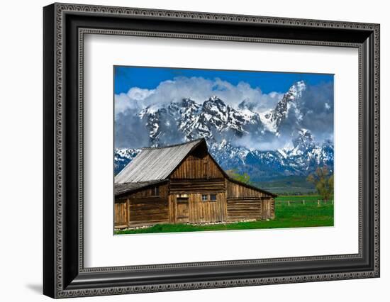 Grand Tetons, Wyoming: an Old Barn Located in the Historic District of Jackson Hole-Brad Beck-Framed Photographic Print