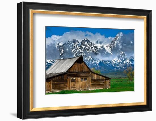 Grand Tetons, Wyoming: an Old Barn Located in the Historic District of Jackson Hole-Brad Beck-Framed Photographic Print