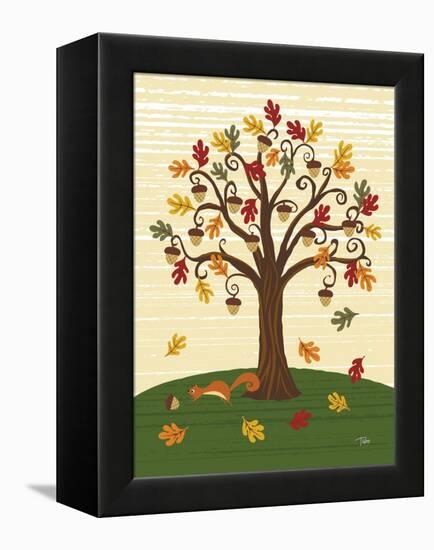 Grand Tree & Squirrel-Teresa Woo-Framed Stretched Canvas