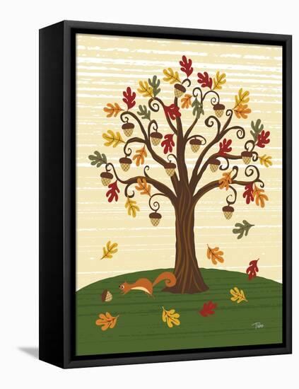 Grand Tree & Squirrel-Teresa Woo-Framed Stretched Canvas