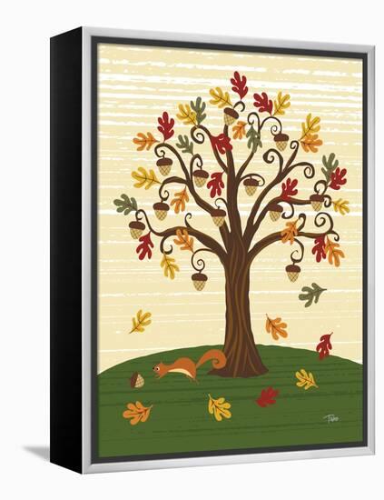 Grand Tree & Squirrel-Teresa Woo-Framed Stretched Canvas