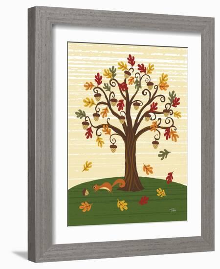 Grand Tree & Squirrel-Teresa Woo-Framed Art Print