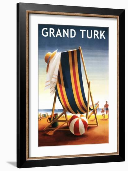 Grand Turk - Beach Chair and Ball-Lantern Press-Framed Art Print