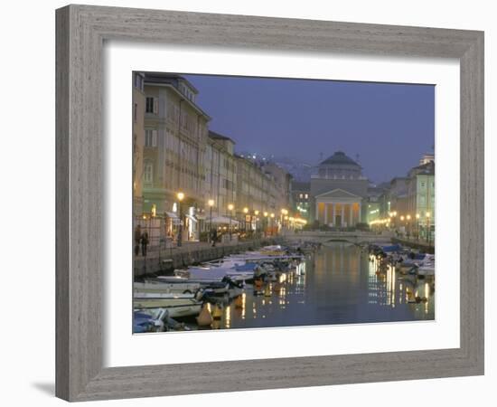 Grande Canale and Sant Antonio Thaumaturgo Christian Church, Trieste, Friuli-Venezia, Italy-Charles Bowman-Framed Photographic Print