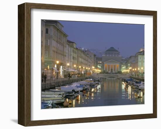 Grande Canale and Sant Antonio Thaumaturgo Christian Church, Trieste, Friuli-Venezia, Italy-Charles Bowman-Framed Photographic Print