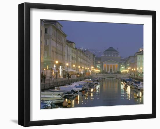 Grande Canale and Sant Antonio Thaumaturgo Christian Church, Trieste, Friuli-Venezia, Italy-Charles Bowman-Framed Photographic Print