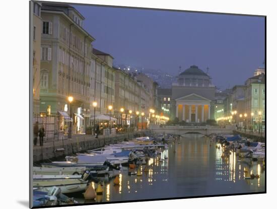 Grande Canale and Sant Antonio Thaumaturgo Christian Church, Trieste, Friuli-Venezia, Italy-Charles Bowman-Mounted Photographic Print