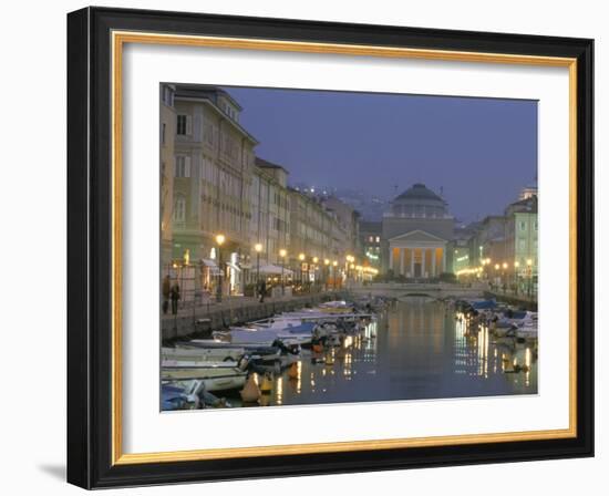 Grande Canale and Sant Antonio Thaumaturgo Christian Church, Trieste, Friuli-Venezia, Italy-Charles Bowman-Framed Photographic Print