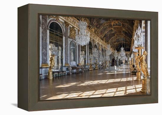 Grande Galerie or Galerie Des Glaces (The Hall of Mirrors) in Palace of Versailles-null-Framed Premier Image Canvas