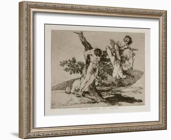 Grande Hazaña! Con Muertos! (A Heroic Feat! with Dead Men) Plate 39 from the Disasters of War (Los-Francisco de Goya-Framed Giclee Print