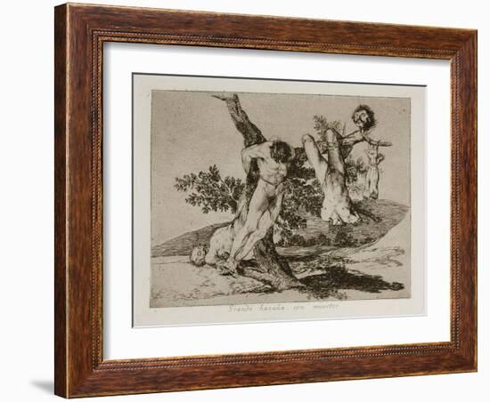 Grande Hazaña! Con Muertos! (A Heroic Feat! with Dead Men) Plate 39 from the Disasters of War (Los-Francisco de Goya-Framed Giclee Print