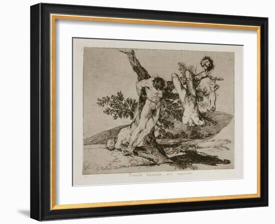 Grande Hazaña! Con Muertos! (A Heroic Feat! with Dead Men) Plate 39 from the Disasters of War (Los-Francisco de Goya-Framed Giclee Print