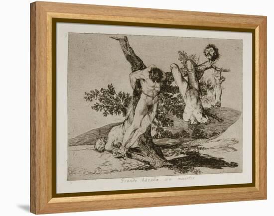 Grande Hazaña! Con Muertos! (A Heroic Feat! with Dead Men) Plate 39 from the Disasters of War (Los-Francisco de Goya-Framed Premier Image Canvas
