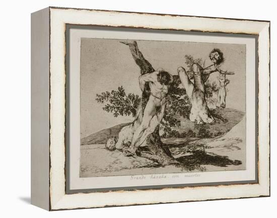 Grande Hazaña! Con Muertos! (A Heroic Feat! with Dead Men) Plate 39 from the Disasters of War (Los-Francisco de Goya-Framed Premier Image Canvas