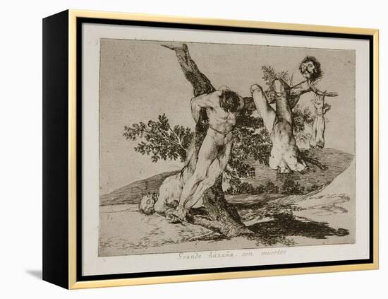 Grande Hazaña! Con Muertos! (A Heroic Feat! with Dead Men) Plate 39 from the Disasters of War (Los-Francisco de Goya-Framed Premier Image Canvas