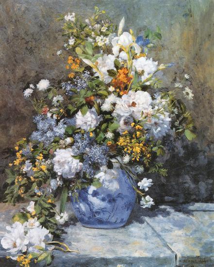 Grande Vaso di Fiori-Pierre-Auguste Renoir-Framed Textured Art