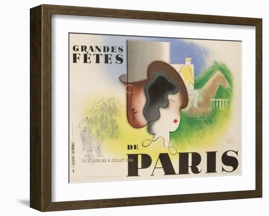 Grandes Fetes De Paris, 1934 French Travel and Tourism Poster-null-Framed Giclee Print