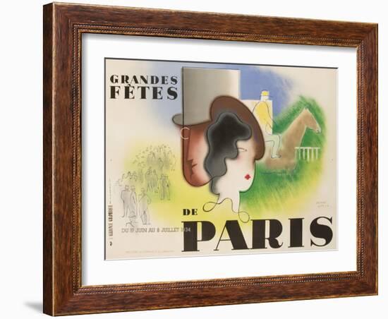 Grandes Fetes De Paris, 1934 French Travel and Tourism Poster-null-Framed Giclee Print