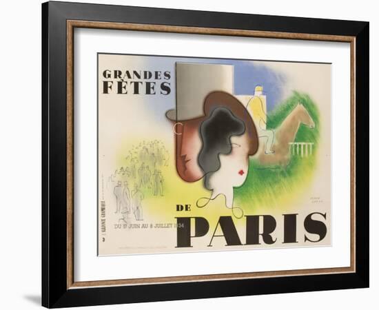 Grandes Fetes De Paris, 1934 French Travel and Tourism Poster-null-Framed Giclee Print