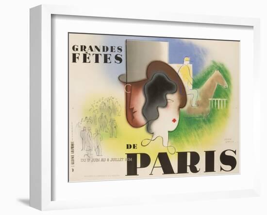 Grandes Fetes De Paris, 1934 French Travel and Tourism Poster-null-Framed Giclee Print