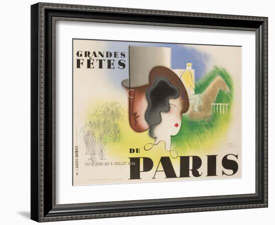 Grandes Fetes De Paris, 1934 French Travel and Tourism Poster-null-Framed Giclee Print