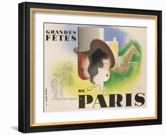 Grandes Fetes De Paris, 1934 French Travel and Tourism Poster-null-Framed Giclee Print