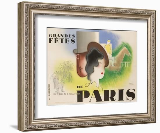 Grandes Fetes De Paris, 1934 French Travel and Tourism Poster-null-Framed Giclee Print