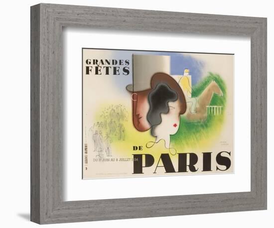 Grandes Fetes De Paris, 1934 French Travel and Tourism Poster-null-Framed Giclee Print