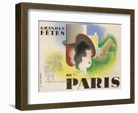 Grandes Fetes De Paris, 1934 French Travel and Tourism Poster-null-Framed Giclee Print