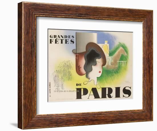 Grandes Fetes De Paris, 1934 French Travel and Tourism Poster-null-Framed Giclee Print