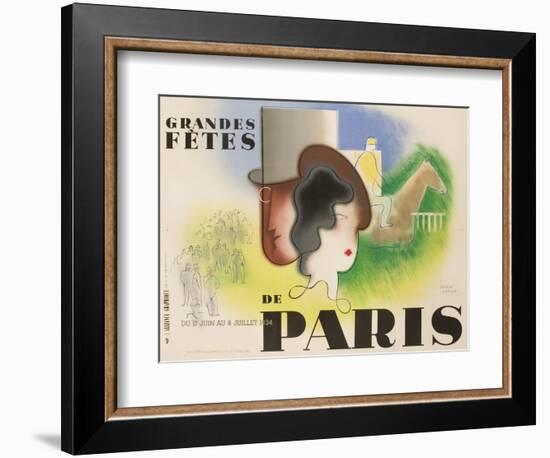 Grandes Fetes De Paris, 1934 French Travel and Tourism Poster-null-Framed Giclee Print