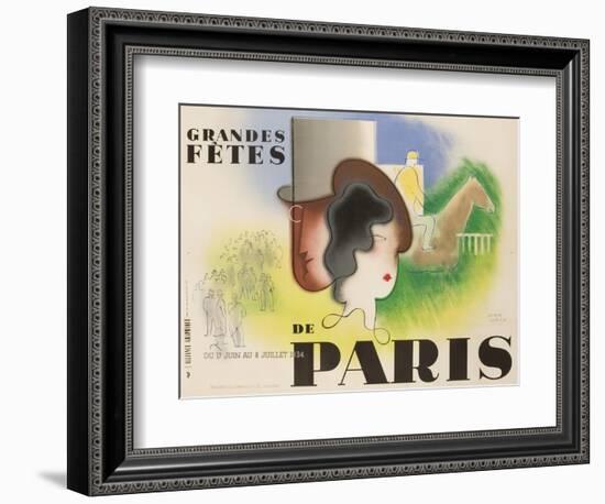 Grandes Fetes De Paris, 1934 French Travel and Tourism Poster-null-Framed Giclee Print