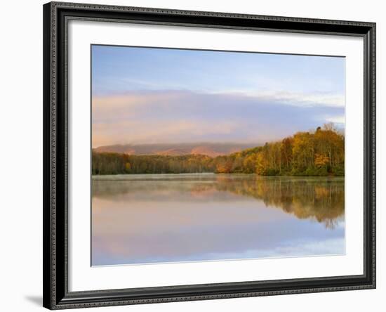 Grandfather Mountain lights up at sunrise, near Blowing Rock, North Carolina, USA-Chuck Haney-Framed Photographic Print