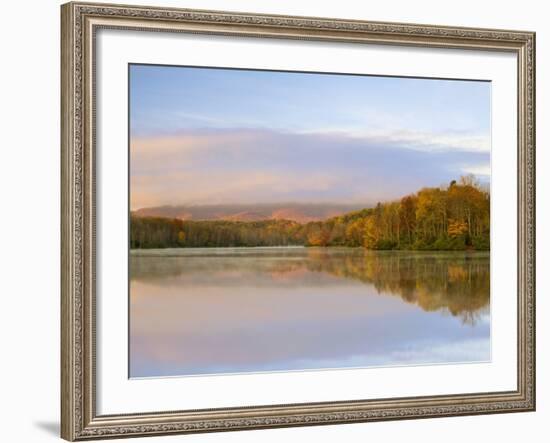 Grandfather Mountain lights up at sunrise, near Blowing Rock, North Carolina, USA-Chuck Haney-Framed Photographic Print