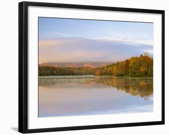 Grandfather Mountain lights up at sunrise, near Blowing Rock, North Carolina, USA-Chuck Haney-Framed Photographic Print