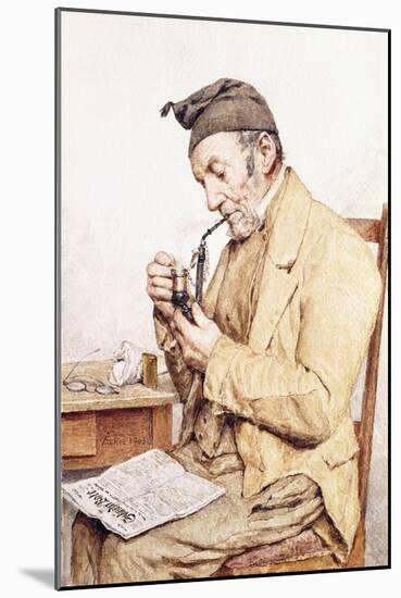 Grandfather with Pipe, 1903-Albert Anker-Mounted Giclee Print