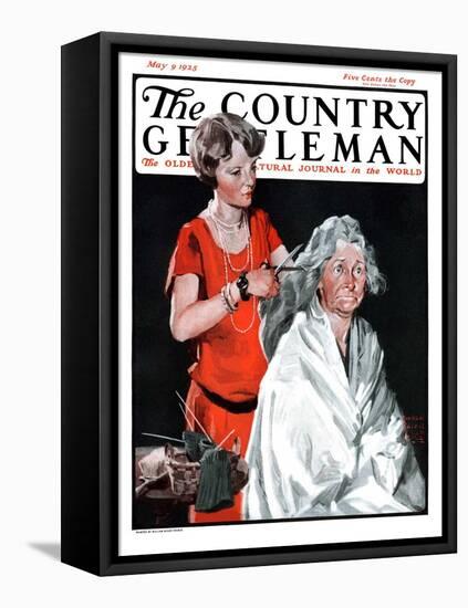 "Grandma Bobs Her Hair," Country Gentleman Cover, May 9, 1925-William Meade Prince-Framed Premier Image Canvas