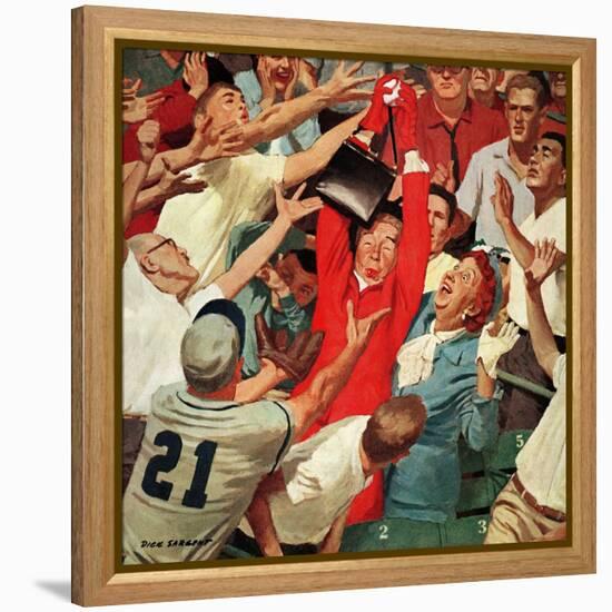 "Grandma Catches Fly-ball," April 23, 1960-Richard Sargent-Framed Premier Image Canvas