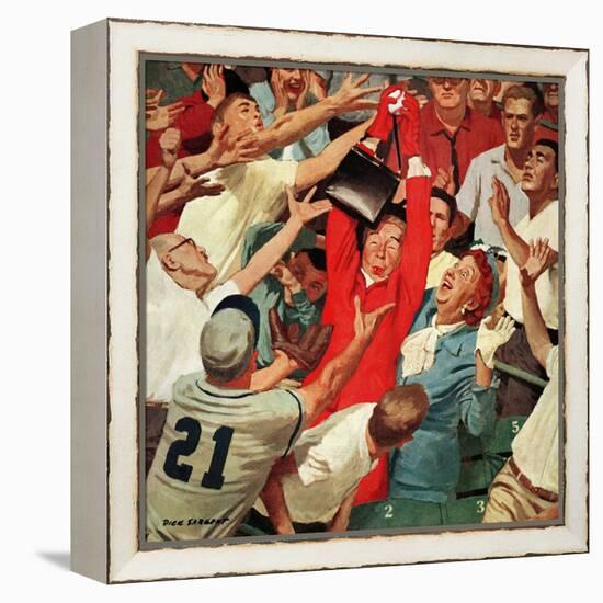 "Grandma Catches Fly-ball," April 23, 1960-Richard Sargent-Framed Premier Image Canvas