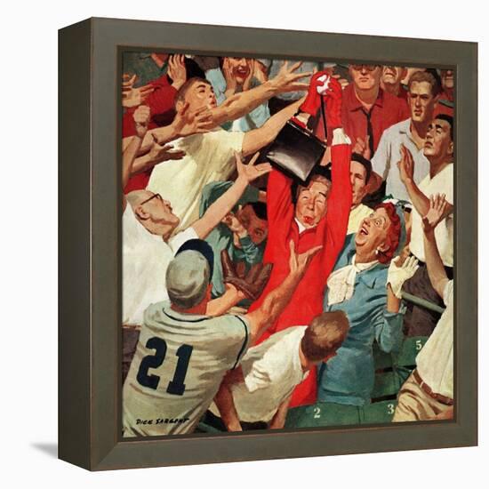 "Grandma Catches Fly-ball," April 23, 1960-Richard Sargent-Framed Premier Image Canvas