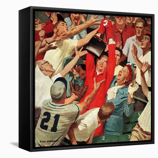 "Grandma Catches Fly-ball," April 23, 1960-Richard Sargent-Framed Premier Image Canvas