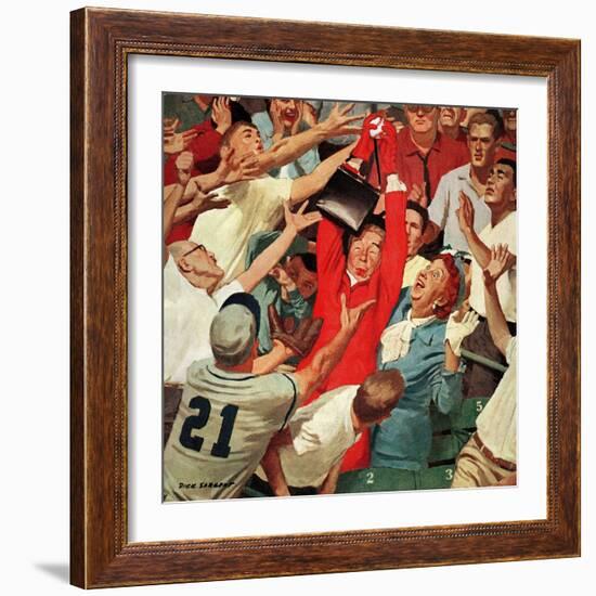 "Grandma Catches Fly-ball," April 23, 1960-Richard Sargent-Framed Giclee Print