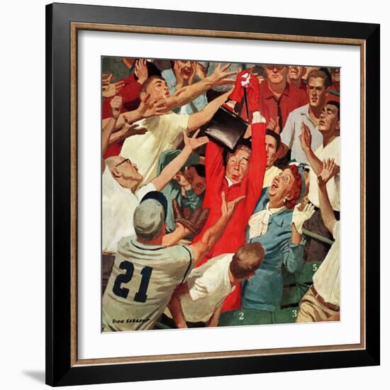 "Grandma Catches Fly-ball," April 23, 1960-Richard Sargent-Framed Giclee Print