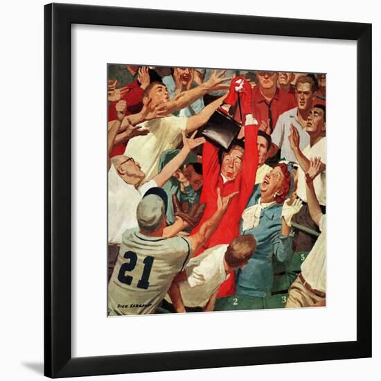 "Grandma Catches Fly-ball," April 23, 1960-Richard Sargent-Framed Giclee Print