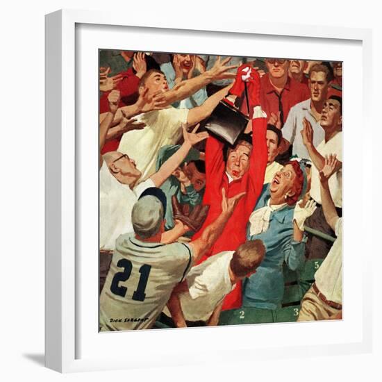 "Grandma Catches Fly-ball," April 23, 1960-Richard Sargent-Framed Giclee Print