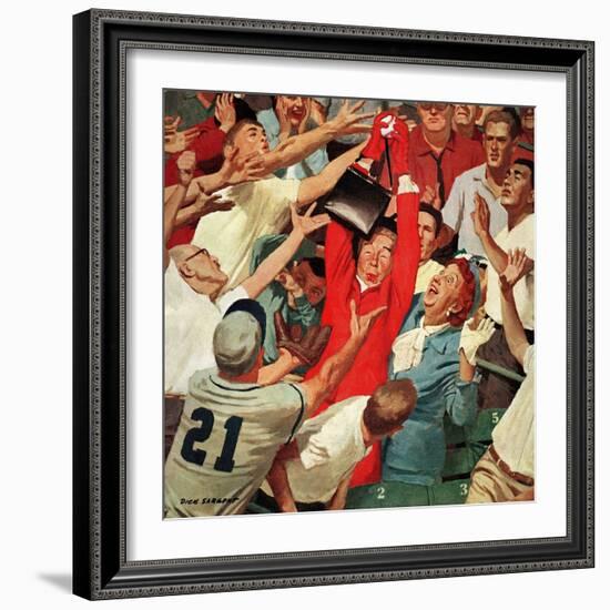 "Grandma Catches Fly-ball," April 23, 1960-Richard Sargent-Framed Giclee Print