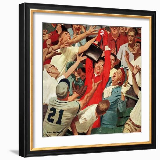 "Grandma Catches Fly-ball," April 23, 1960-Richard Sargent-Framed Giclee Print