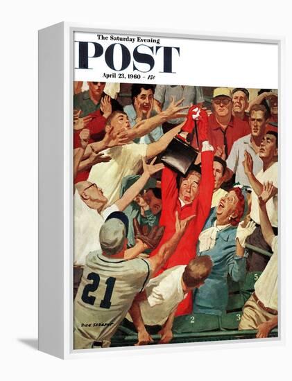 "Grandma Catches Fly-ball," Saturday Evening Post Cover, April 23, 1960-Richard Sargent-Framed Premier Image Canvas