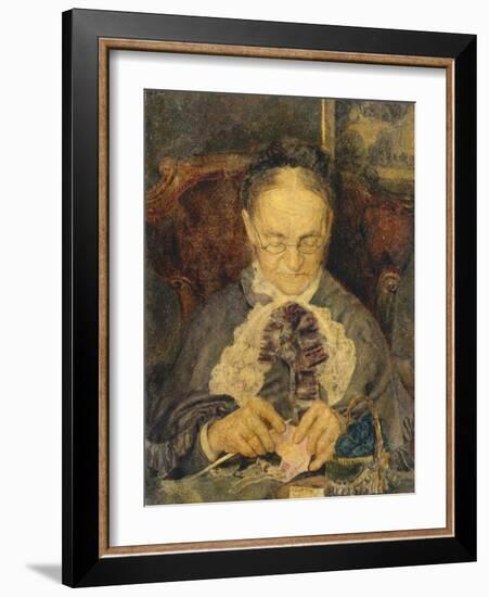 Grandma Knorre Knitting, 1883-Mikhail Alexandrovich Vrubel-Framed Giclee Print