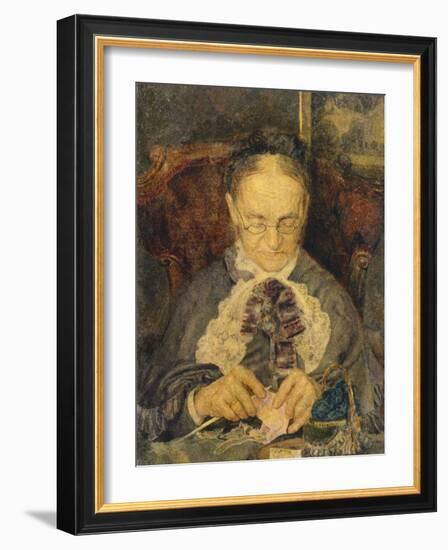 Grandma Knorre Knitting, 1883-Mikhail Alexandrovich Vrubel-Framed Giclee Print